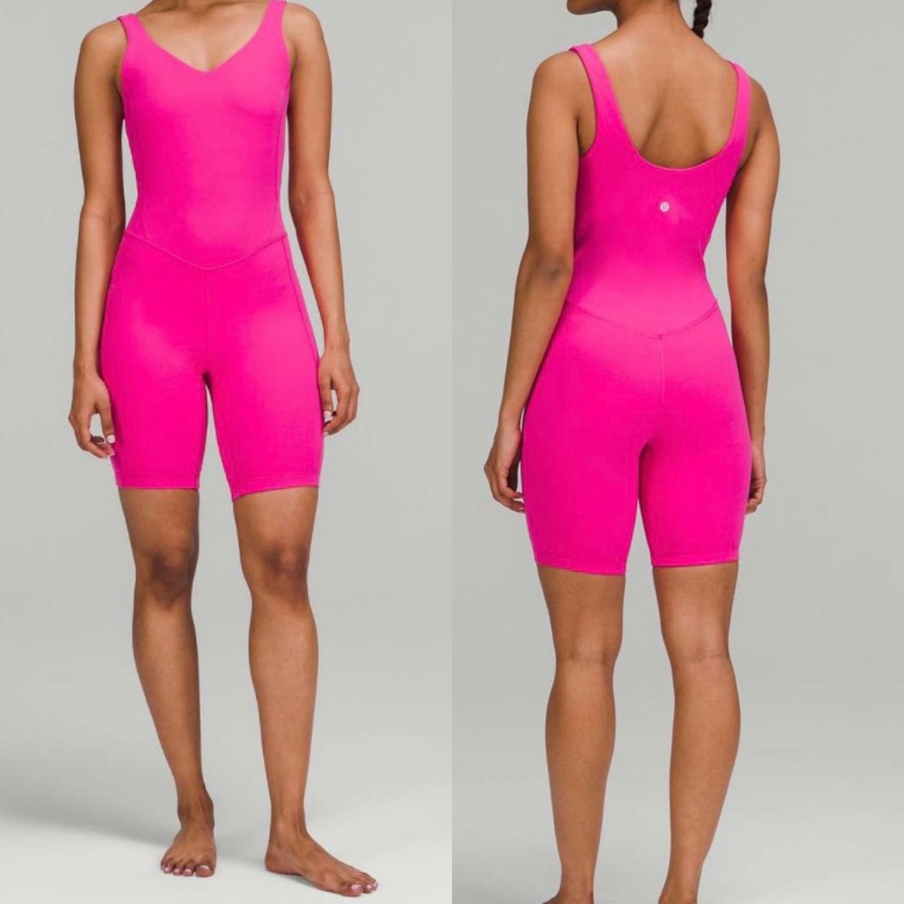 Lululemon Align One Piece Bodysuit Romper Shorts Sonic Pink Size 2‎